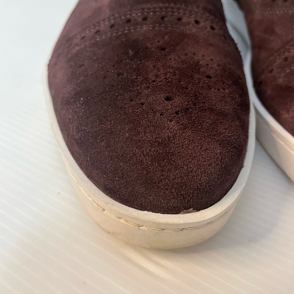 Allen Edmonds Strand Cap Toe Oxford Sneaker Maroon Red Suede Size 10 B Narrow - Picture 4 of 13